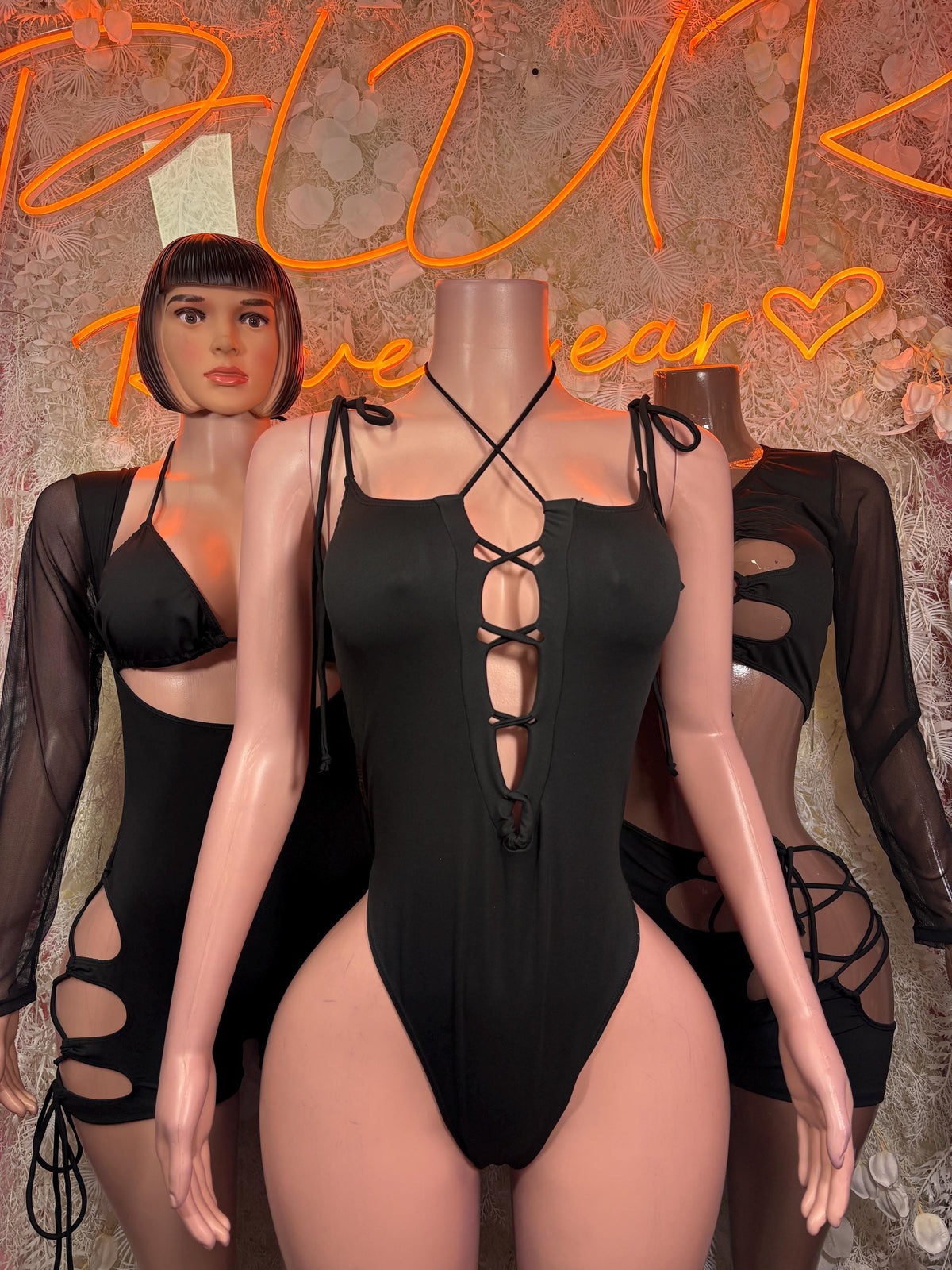 Black Bottlegirl Bodysuit Bartender Outfit Rave Festival Clothing - image 3
