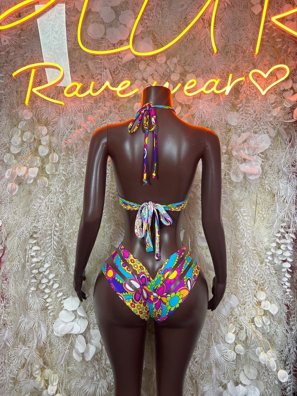 Ravewear Multicolor Two Piece Trippy Festival Outfit, Clubwear, Performance Costume, Party Wear - image 2