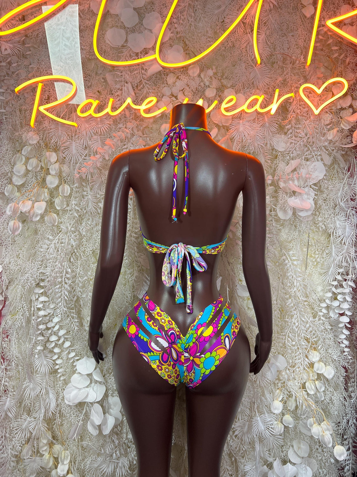 Ravewear Multicolor Two Piece Trippy Festival Outfit, Clubwear, Performance Costume, Party Wear - image 2