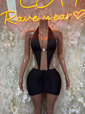 Black Dress - Date Night Club Dress | Rave Festival Exotic Dancewear Clubwear Bottle Girl Ravewear