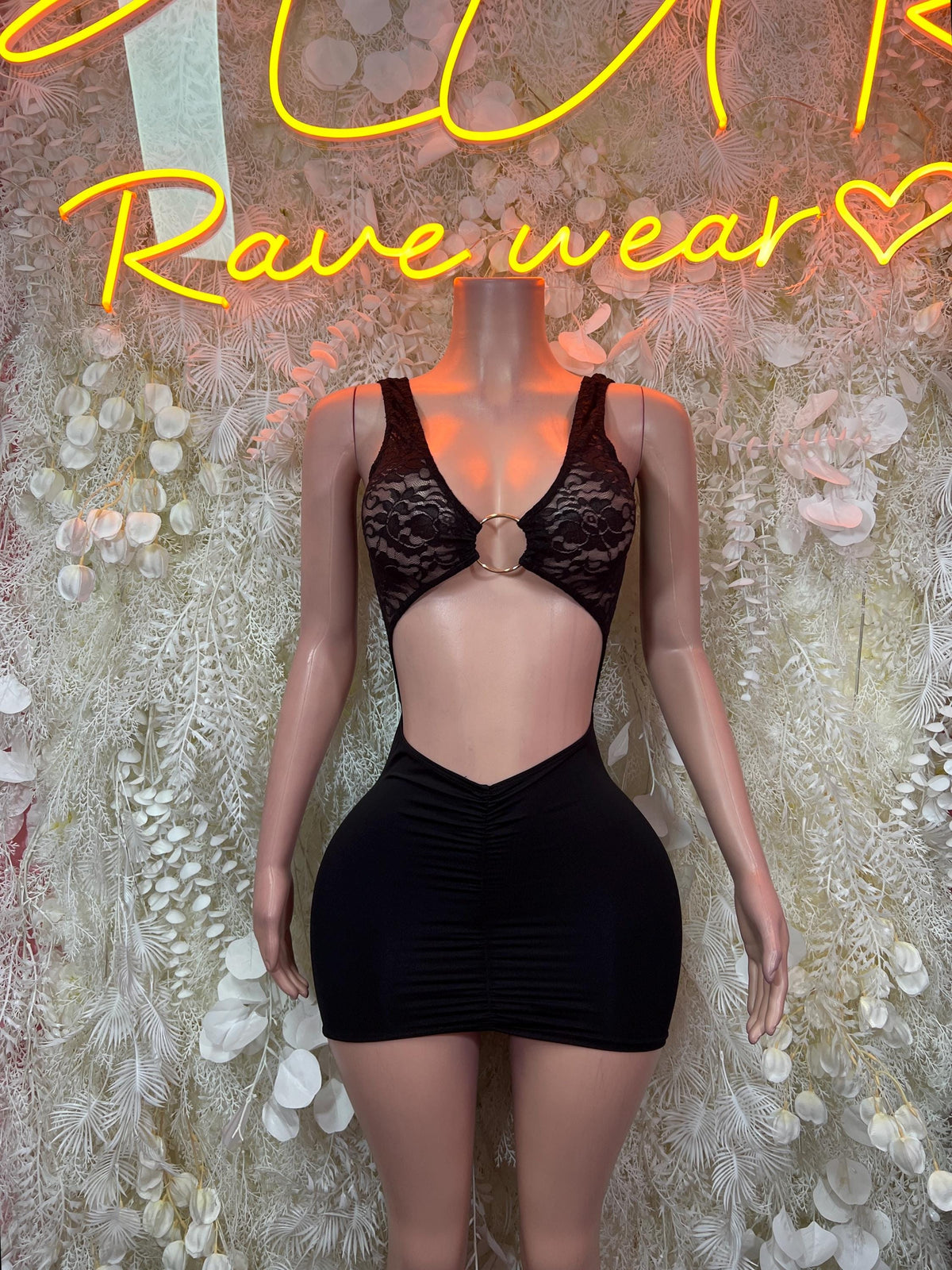 Black Dress - Date Night Club Dress | Rave Festival Exotic Dancewear Clubwear Bottle Girl Ravewear