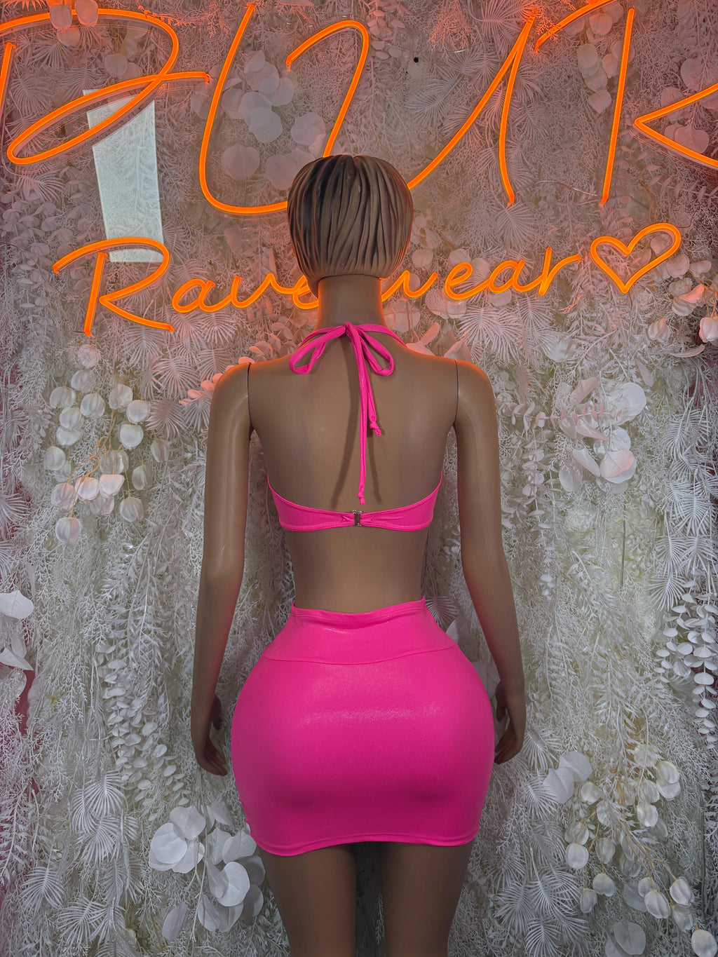 Hot Pink Skirt Set – Rave Festival Clubwear Exotic Dancewear Outfit Womens Clothing