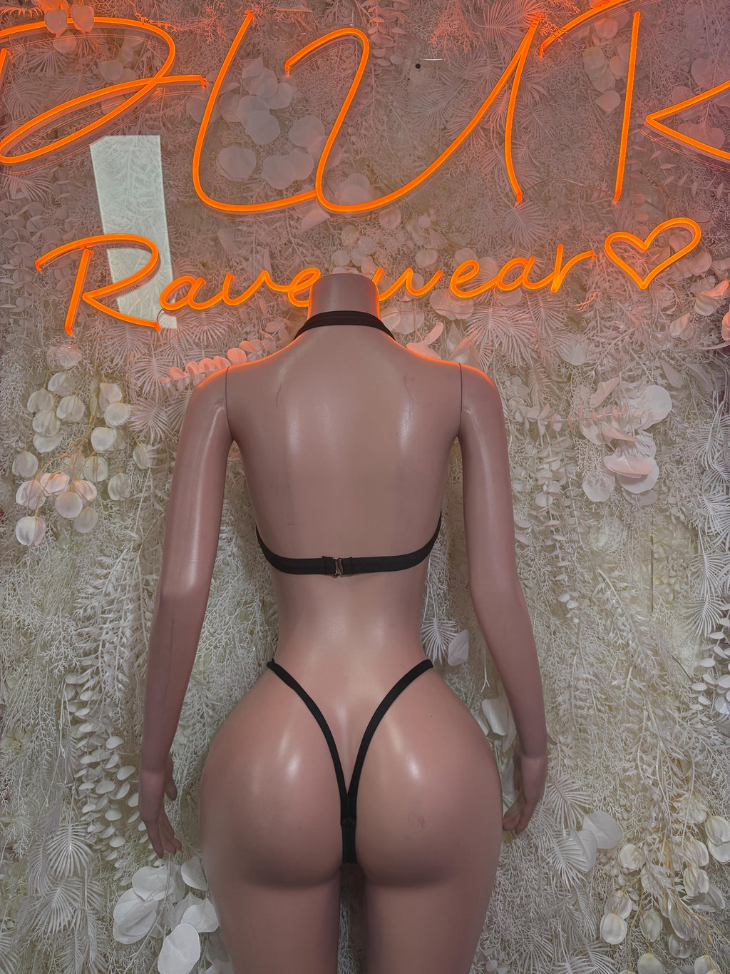 Referee Bikini Bartender Costume: Striped Halter Top, Thong Bottoms