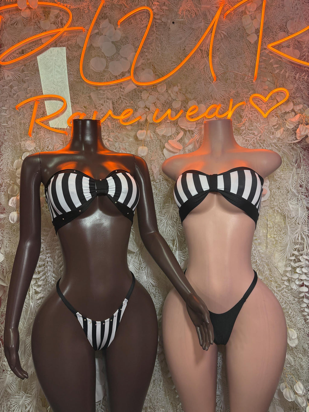 Referee Bikini Costume: Striped Halter Top, Thong Bottoms, Sports Occasion Outfit