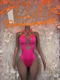 Bottlegirl Pink Bodysuit - Bottle Service Outfit Bartender Rave Festival Clubwear One Piece Dancewear
