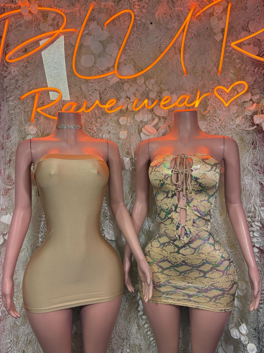 Snake Print Dress One Piece Tan  – Exotic Dancewear & Rave Wear Festival Dress Club Outfit