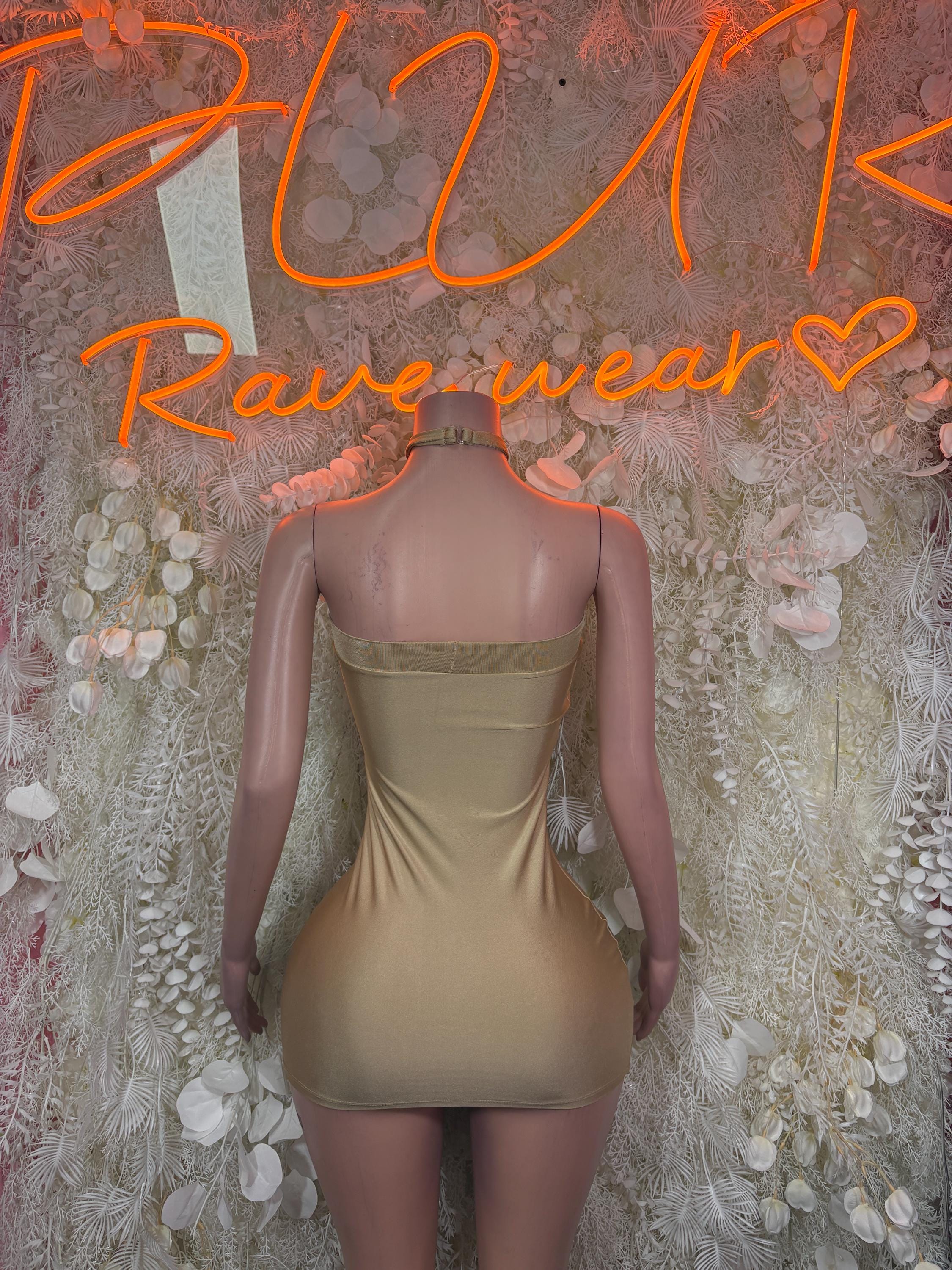 Nude Women’s Dress – Exotic Dancewear & Rave Wear Festival Dress Club Outfit