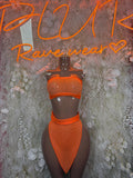 Neon Orange Rave Outfit, Tube Top and Mini Skirt Set, Festival Clothing, Clubwear, Bottle Girl Outfit, Rave Fashion, Dancewear Costume