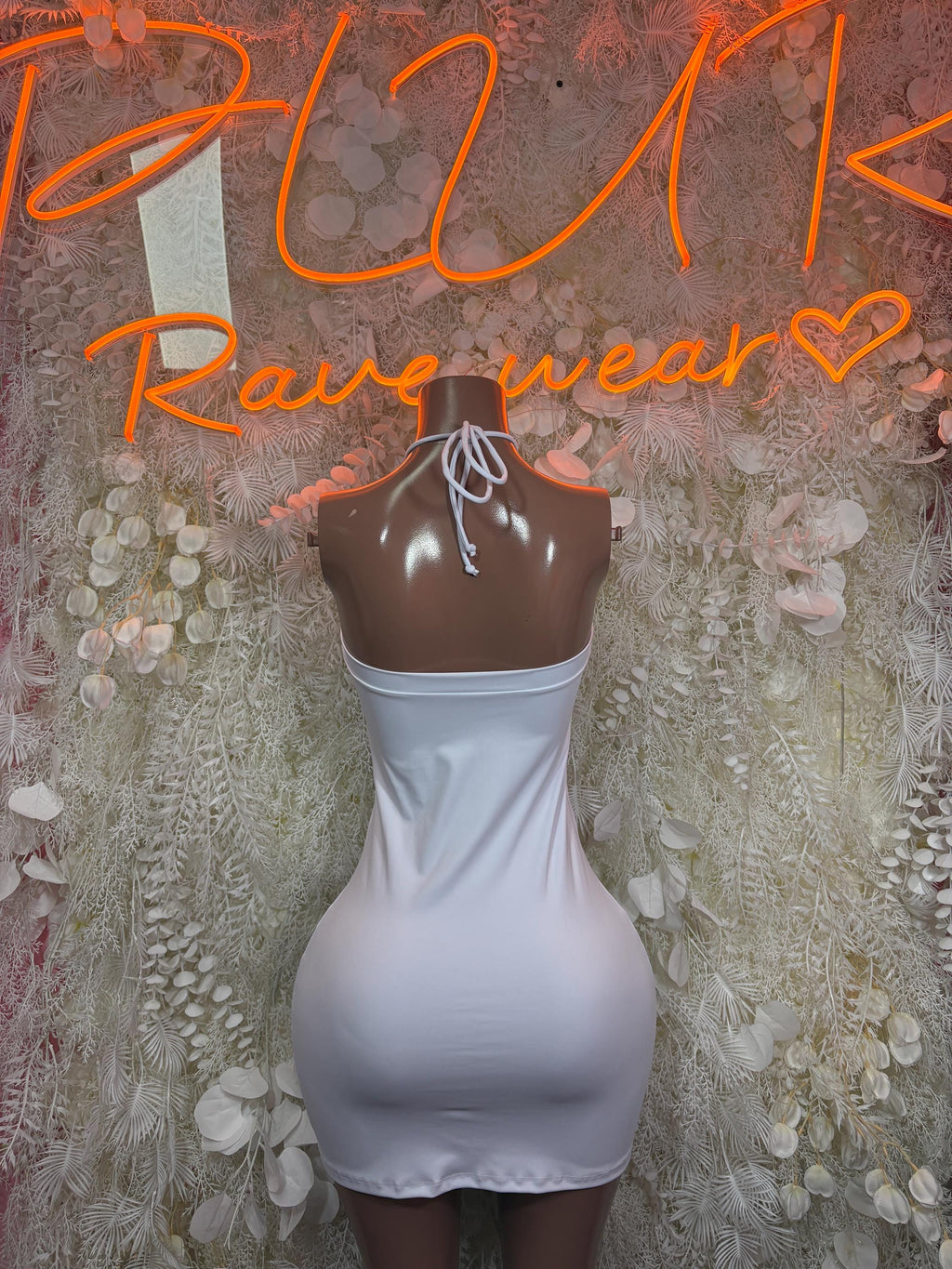 White Halterneck Club Dress – Exotic Dancewear Festival Costume