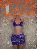 Purple Swirl Rave Halter Top & Skirt Set – Festival Clubwear Costume