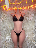 Black Latex Bikini Two Piece – Rave Festival Outfit Bottlegirl Exotic Dance Clubwear Outfit