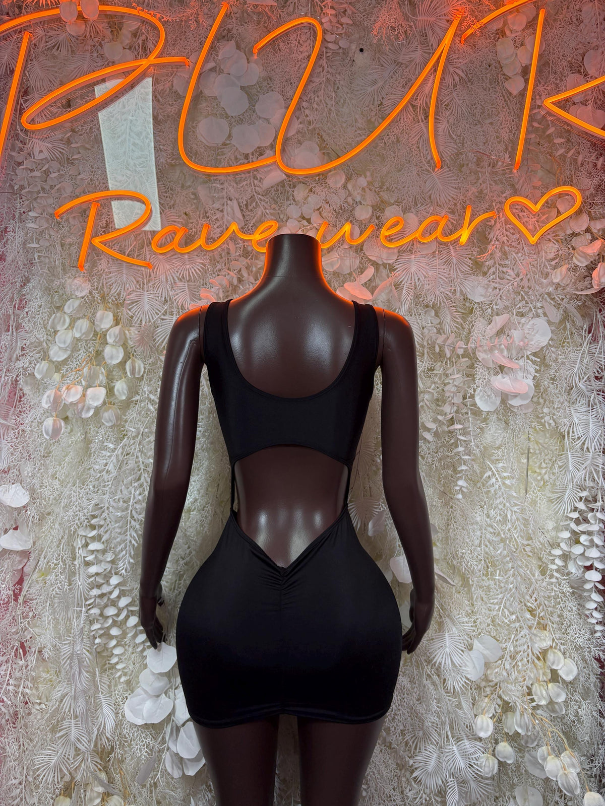 Black Lace Up Cutout Mini Dress Ruched Bodycon Rave Festival Outfit Exotic Dancewear Clubwear One Piece - image 2