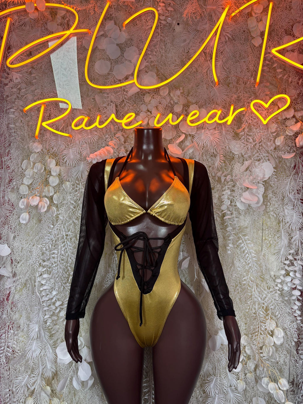 Bottlegirl Waitress Bodysuit Gold Metallic  One Piece Rave Festival Outfit Sexy Clubwear Exotic Dancewear