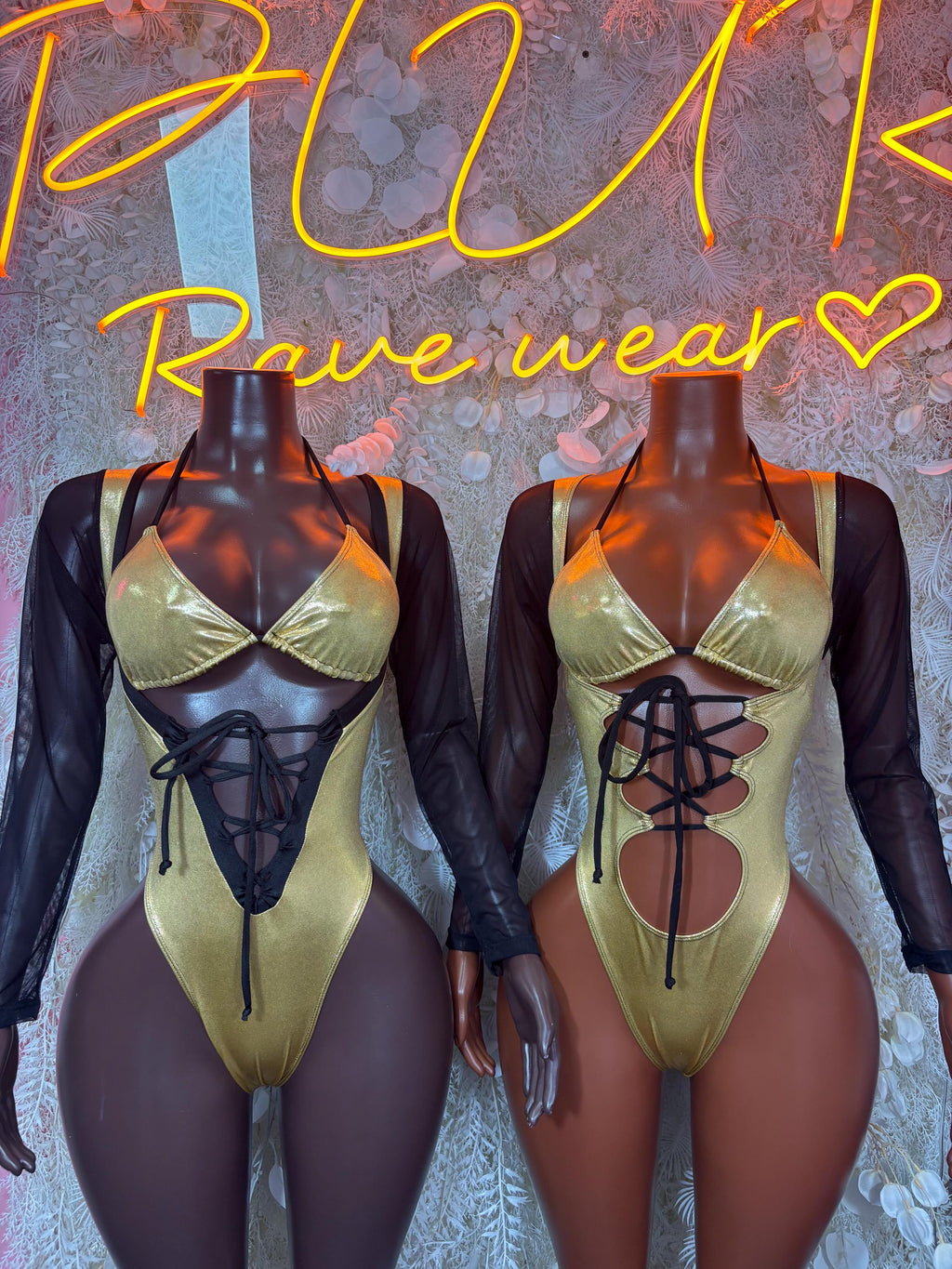 Bottlegirl Waitress Bodysuit Gold Metallic  One Piece Rave Festival Outfit Sexy Clubwear Exotic Dancewear