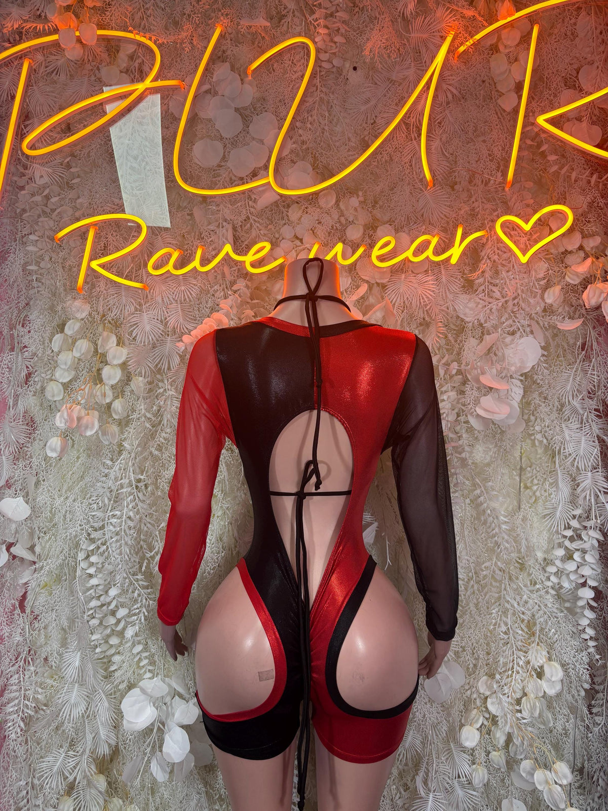 Halloween Bottlegirl Costumes Red Black Metallic Checkered Bodysuit Rave Festival Outfit Sexy Clubwear
